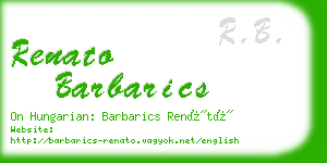 renato barbarics business card